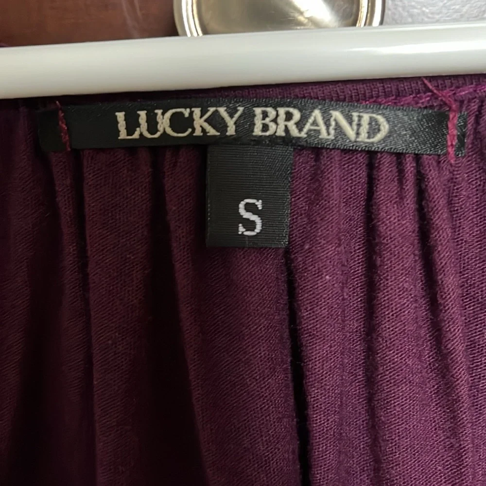 Lucky Brand Dark Purple Flower Dress Women’s Size Small Like New - Picture 2 of 4